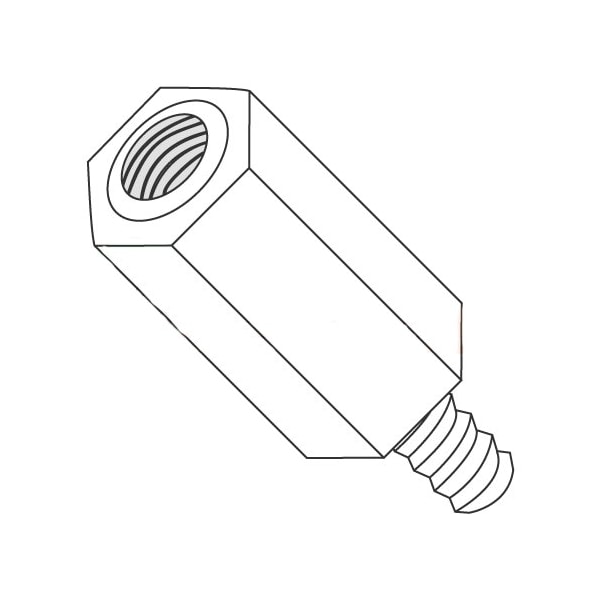 Newport Fasteners Hex Standoff, #4-40 Thrd Sz, Nylon Natural, 1/4" Hex W, 1000 PK 131065 - main